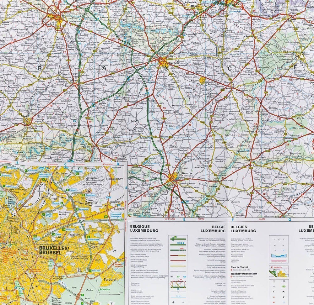 Carte murale plastifiée - Belgique & Luxembourg | Hallwag carte murale petit tube Hallwag 