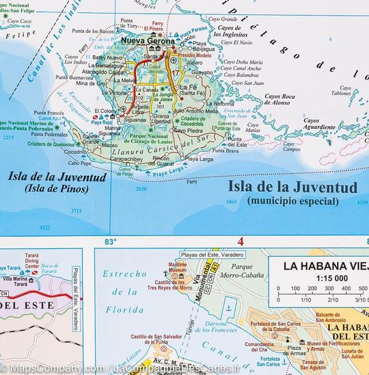 Carte murale plastifiée - Cuba (géographique) | Gizi Map carte murale grand tube Gizi Map 