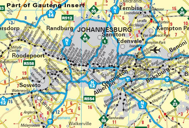 Carte murale plastifiée (en anglais) - Afrique du Sud pour bussinessman's (4 feuilles) | MapStudio carte murale grand tube MapStudio 