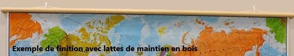 Carte murale plastifiée (en anglais) - Monde environnemental - 136 x 86 cm, avec lattes de maintien en bois | Maps International carte murale grand tube Maps International 