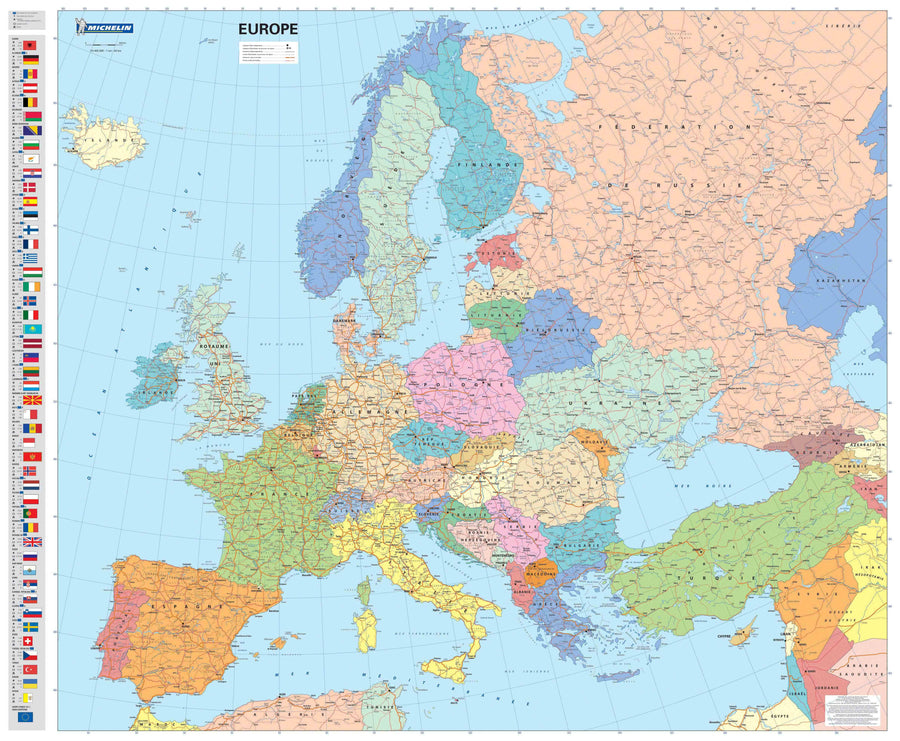 Carte murale plastifiée - Europe politique 705 - 100 x 122 cm | Michelin carte murale petit tube Michelin 