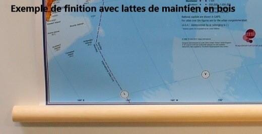 Carte murale plastifiée - France administrative (nouvelles régions), avec lattes de maintien en bois | IGN carte murale grand tube IGN 