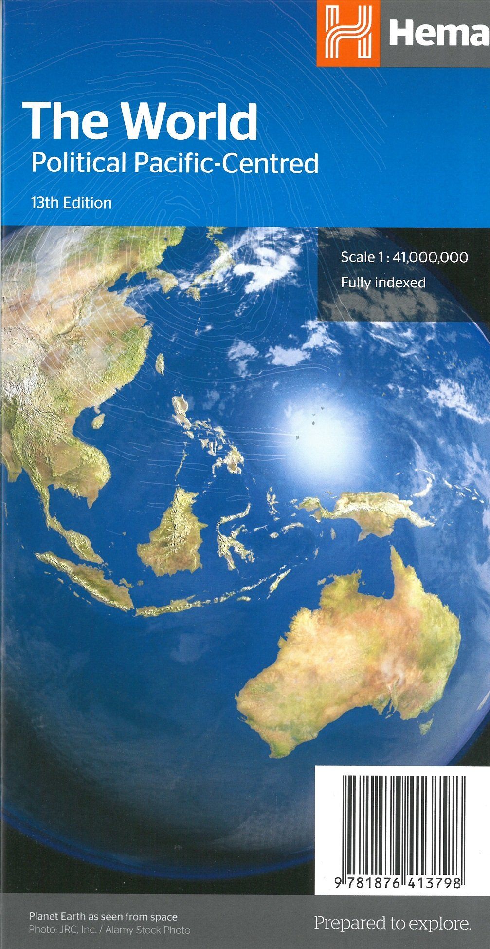 Carte murale pliée - Monde politique centré sur le Pacifique (anglais) | Hema Maps carte pliée Hema Maps 