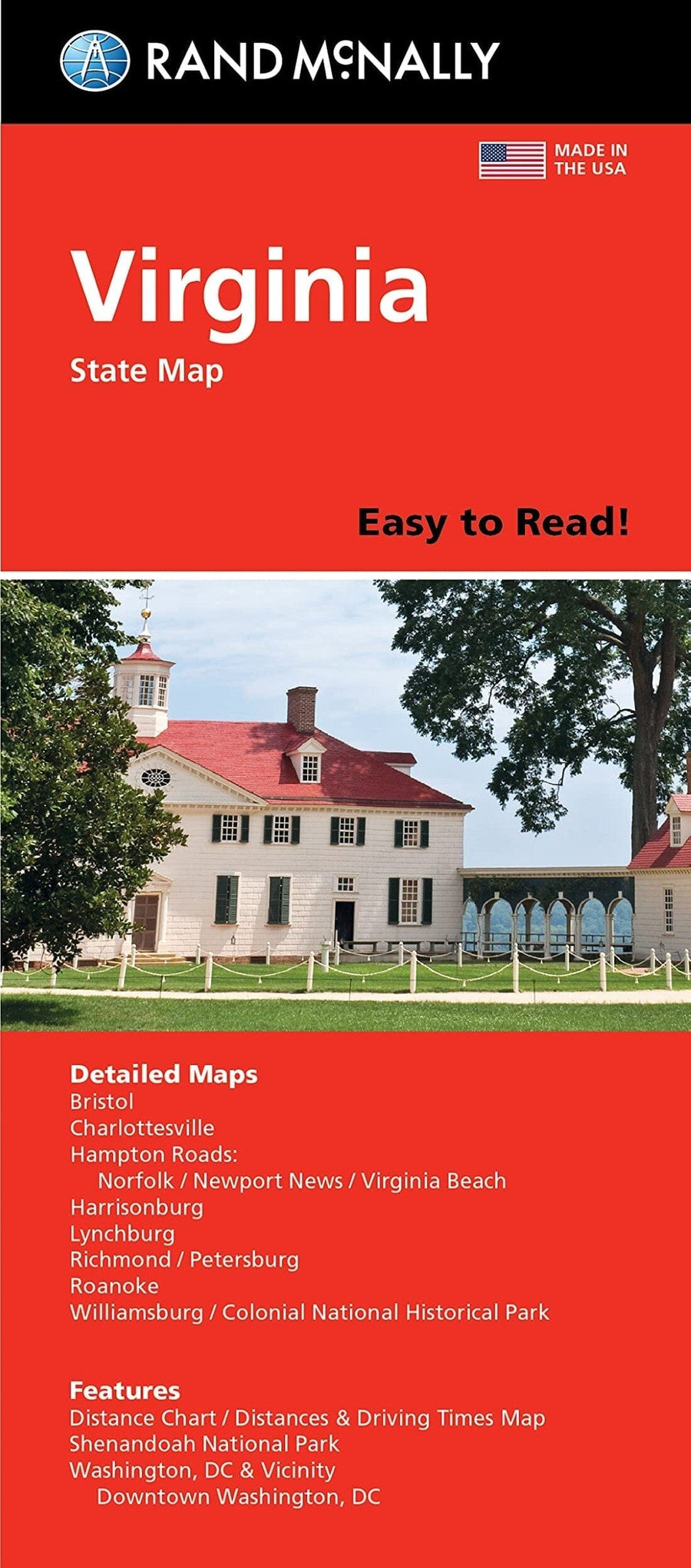 Virginia Easy to Read Folded Map | Rand McNally carte pliée 