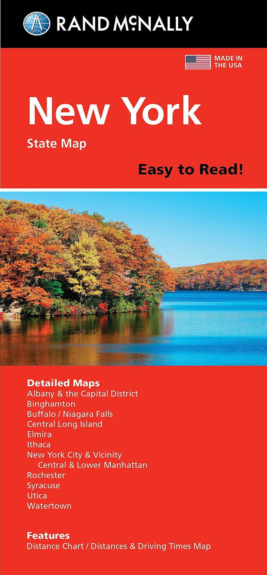 New York State Easy to Read Folded Map | Rand McNally carte pliée 
