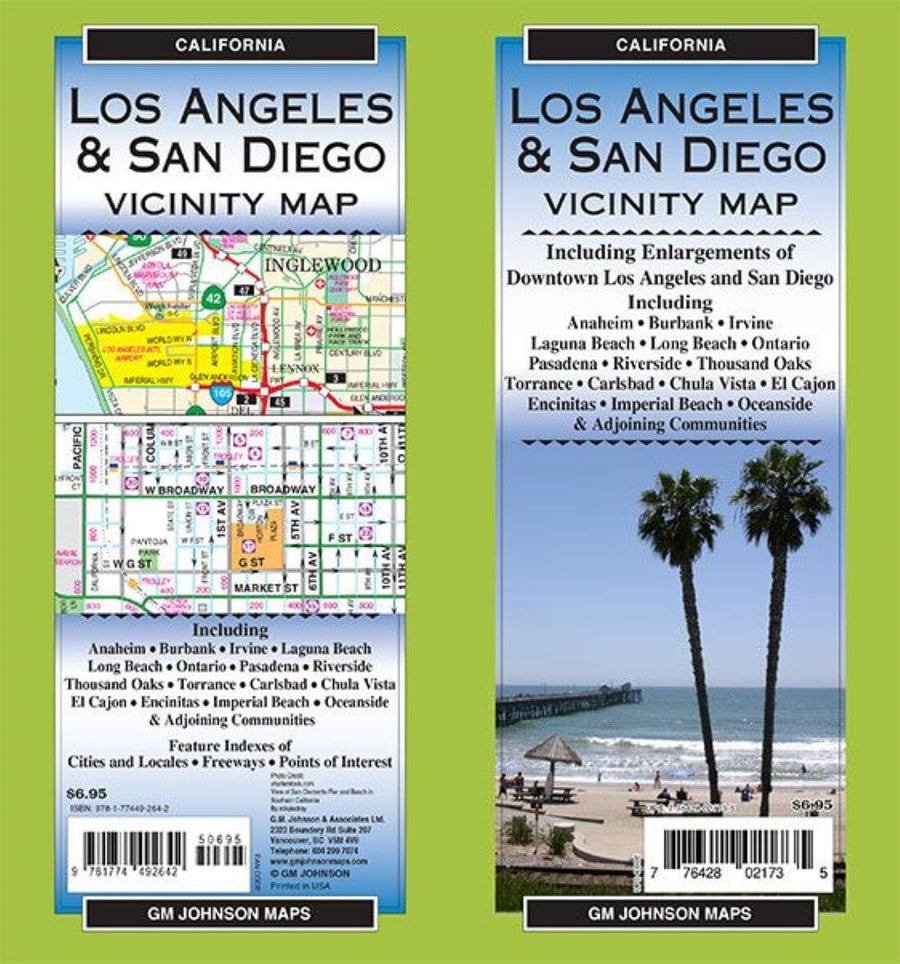 Los Angeles and San Diego Vicinity Folded Map | GM Johnson carte pliée 