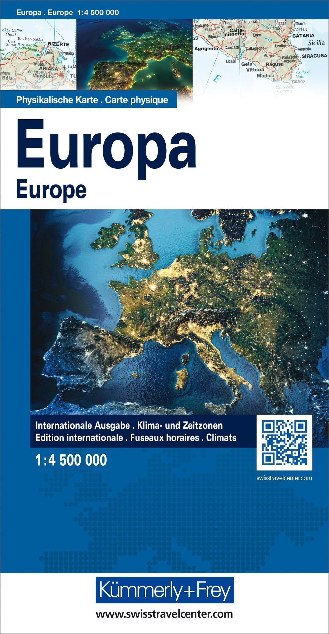 Carte pliée - Europe physique (multilingue) | Kümmerly & Frey carte pliée Kümmerly & Frey 