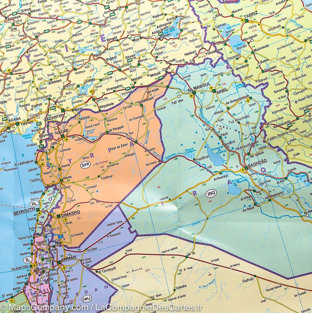 Carte politique de Europe, Moyen Orient &amp; Asie Centrale | Freytag &amp; Berndt - La Compagnie des Cartes
