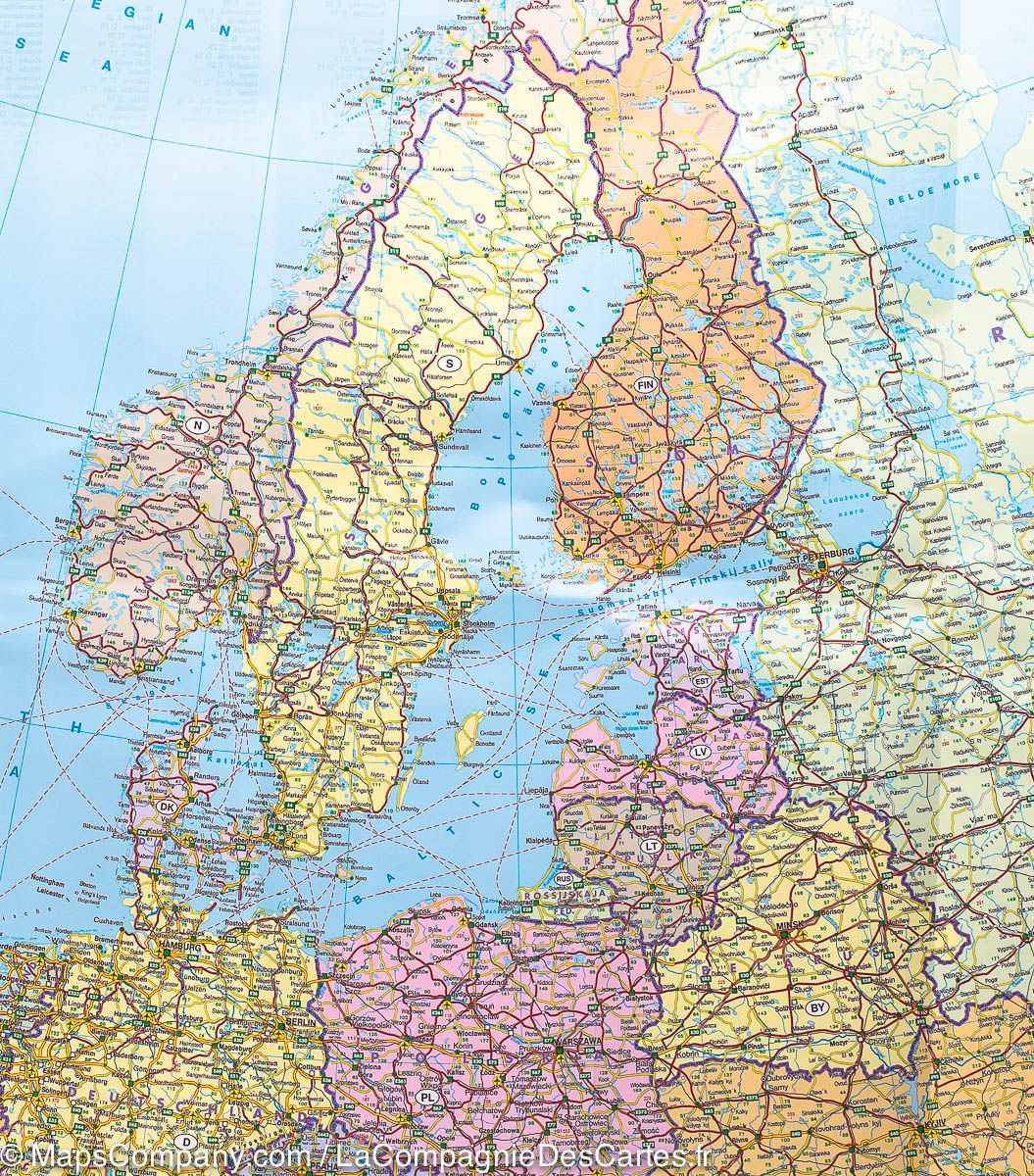Carte politique de Europe, Moyen Orient &amp; Asie Centrale | Freytag &amp; Berndt - La Compagnie des Cartes