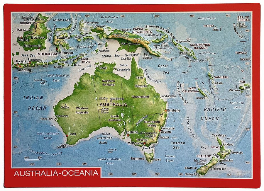 carte postale en relief (en anglais) - Australia | Georelief carte pliée Georelief 
