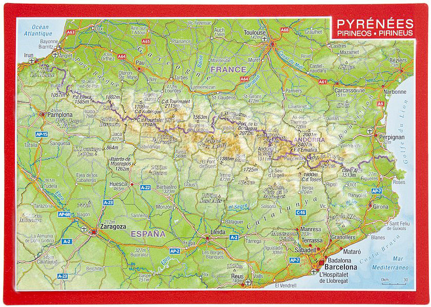 carte postale en relief (en francais/espagnol) - Pyrénées | Georelief carte pliée Georelief 