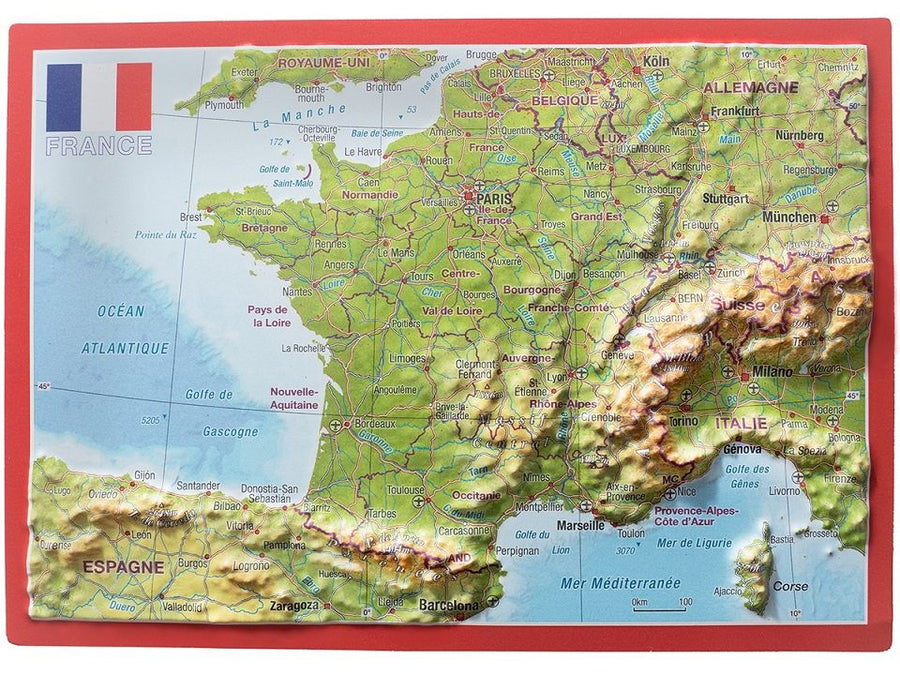 carte postale en relief - France | Georelief carte pliée Georelief 