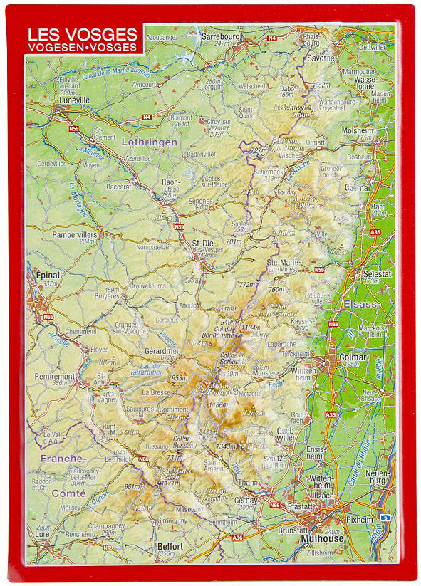 carte postale en relief - Vosges | Georelief carte pliée Georelief 