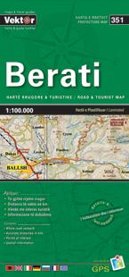 Carte régionale - Berati (Albanie), n° 351 | Vektor carte pliée Vektor 