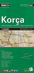 Carte régionale - Korça (Albanie), n° 364 | Vektor carte pliée Vektor 
