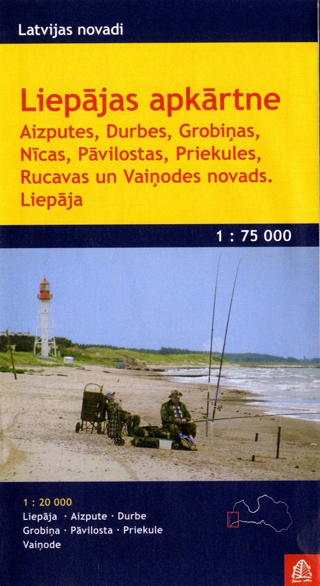 Carte régionale - Liepaja, Aizpute, Durbe, Grobina, Nica (Lettonie) | Jana Seta carte pliée Jana Seta 