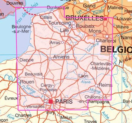 Carte régionale n° 1 : Hauts de France - VERSION MURALE ET PLASTIFIEE | IGN carte murale grand tube IGN 