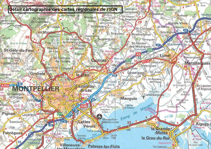 Carte régionale n° 15 : Auvergne - Rhône Alpes (Massif alpin) - VERSION MURALE ET PLASTIFIEE | IGN carte murale grand tube IGN 