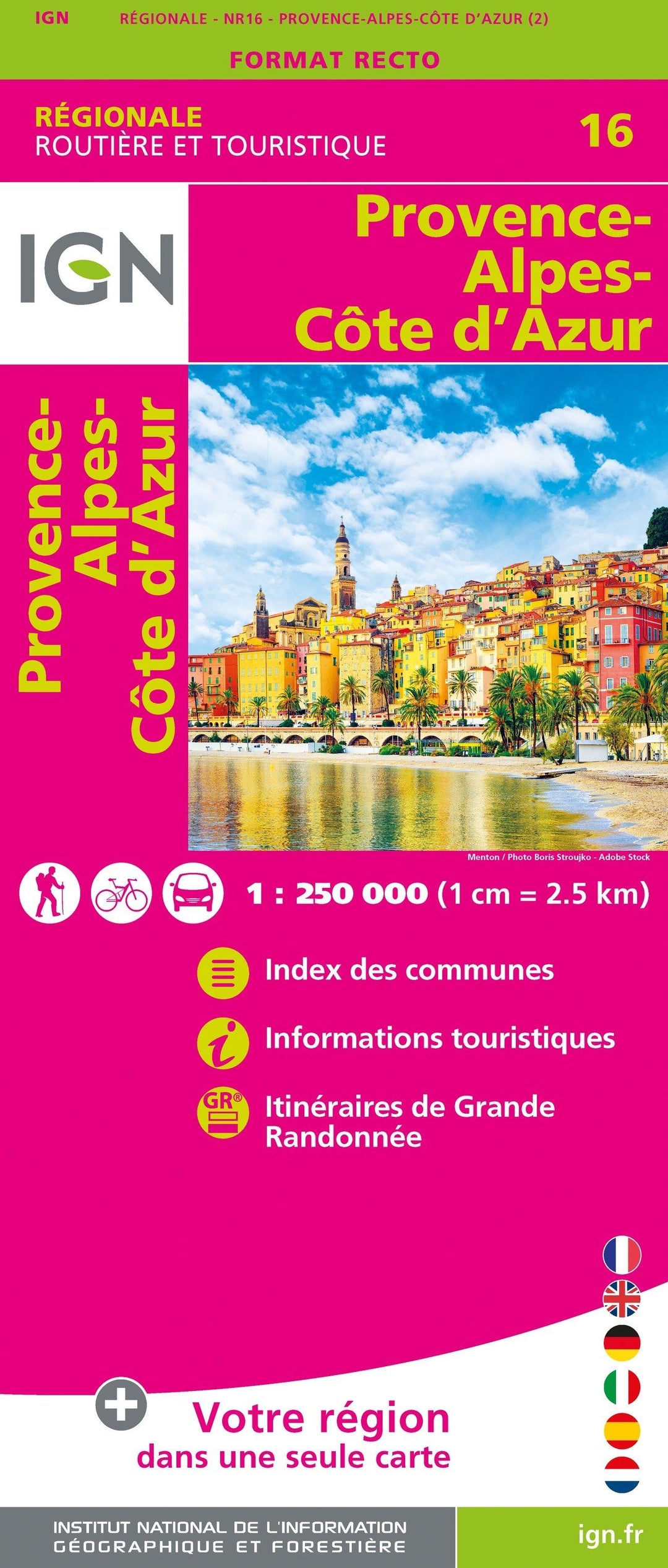 Carte régionale n° 16 : Provence-Alpes-Côte d'Azur | IGN carte pliée IGN 