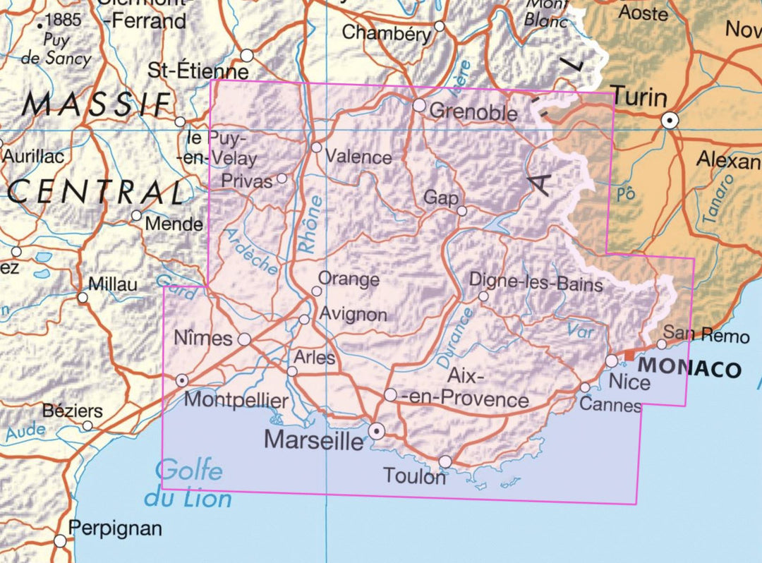 Carte régionale n° 16 : Provence-Alpes-Côte d'Azur - VERSION MURALE ET PLASTIFIEE | IGN carte murale grand tube IGN 