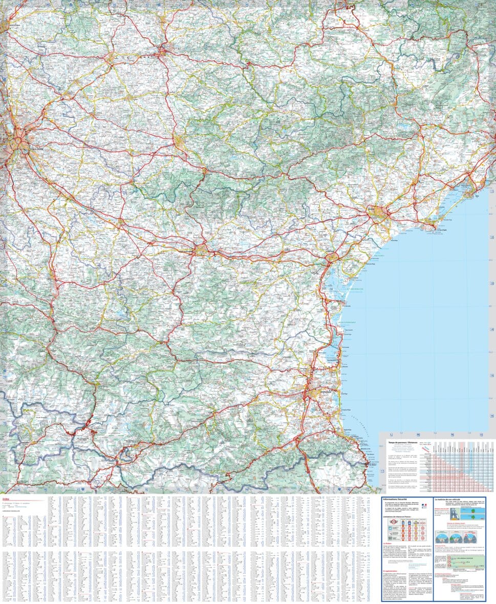 Carte régionale n° 526 - Occitanie Est : Languedoc-Roussillon 2022 - VERSION MURALE ET PLASTIFIEE | Michelin carte murale grand tube Michelin 
