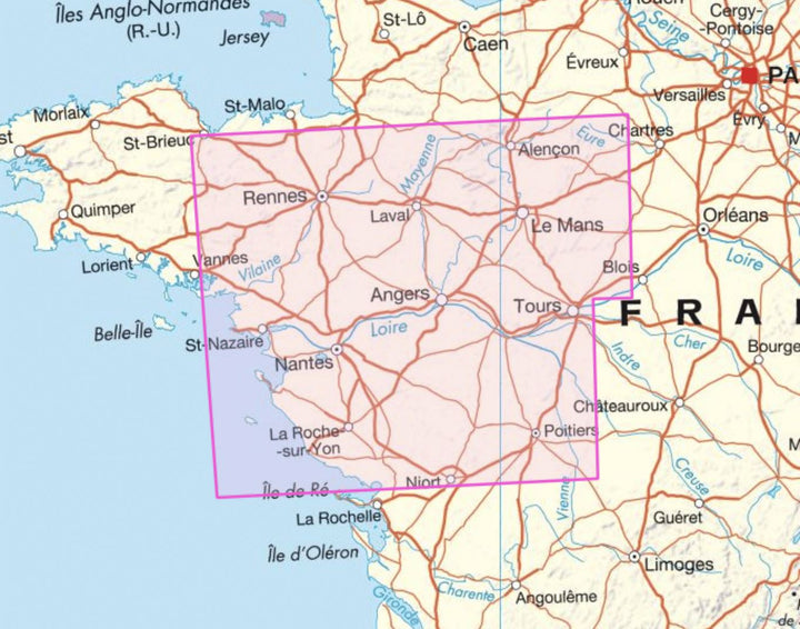 Carte régionale n° 7 : Pays de la Loire | IGN - La Compagnie des Cartes