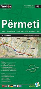 Carte régionale - Përmeti (Albanie), n° 377 | Vektor carte pliée Vektor 