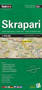 Carte régionale - Skrapari (Albanie), n° 381 | Vektor carte pliée Vektor 