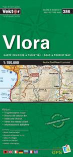 Carte régionale - Vlora (Albanie), n° 386 | Vektor carte pliée Vektor 