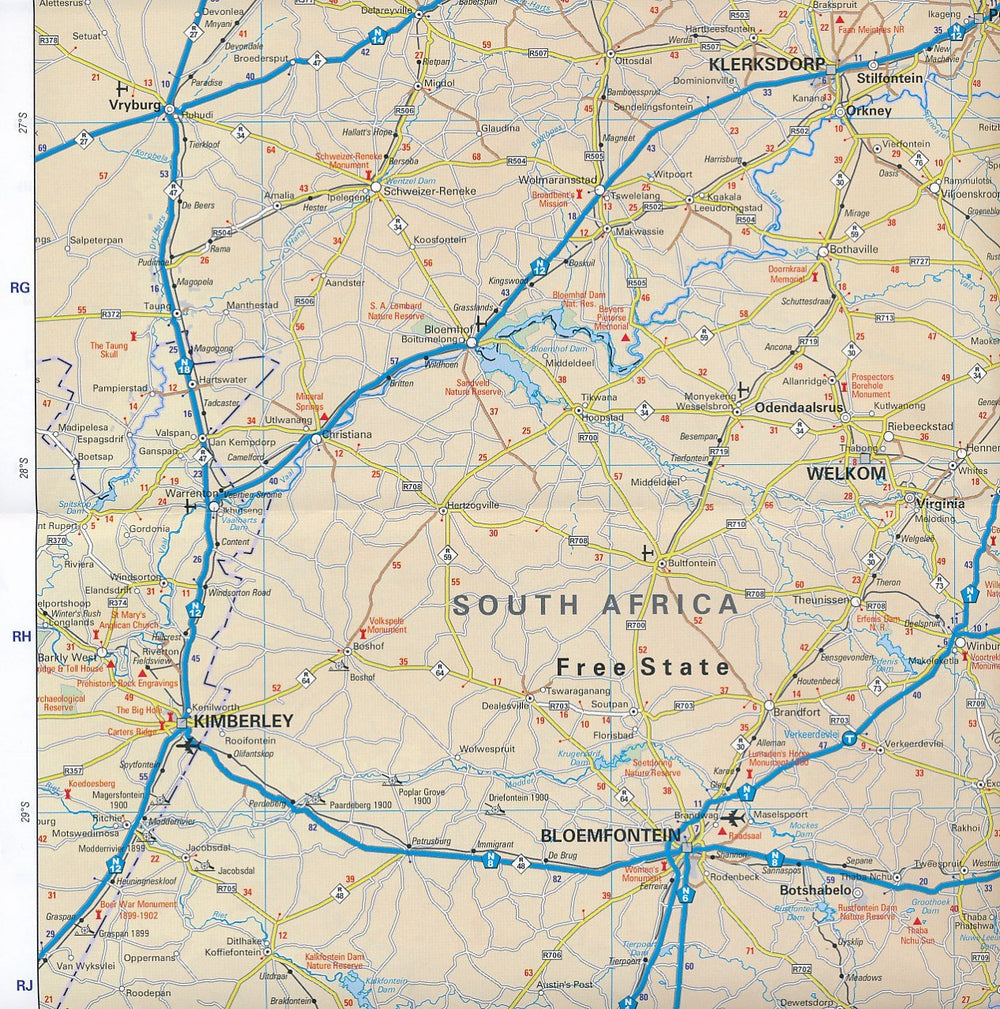 Carte routière - Afrique du Sud (Lesotho et Swaziland inclus) | MapStudio carte pliée MapStudio 
