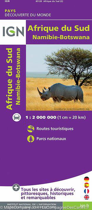 Carte routière - Afrique du Sud, Namibie & Botswana | IGN carte pliée IGN 