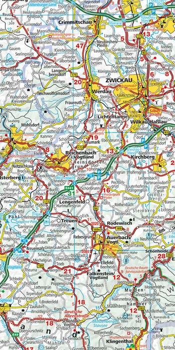 Carte routière - Allemagne n° 6 : Saxe, Thuringe, Bavière Nord | Kümmerly & Frey carte pliée Kümmerly & Frey 