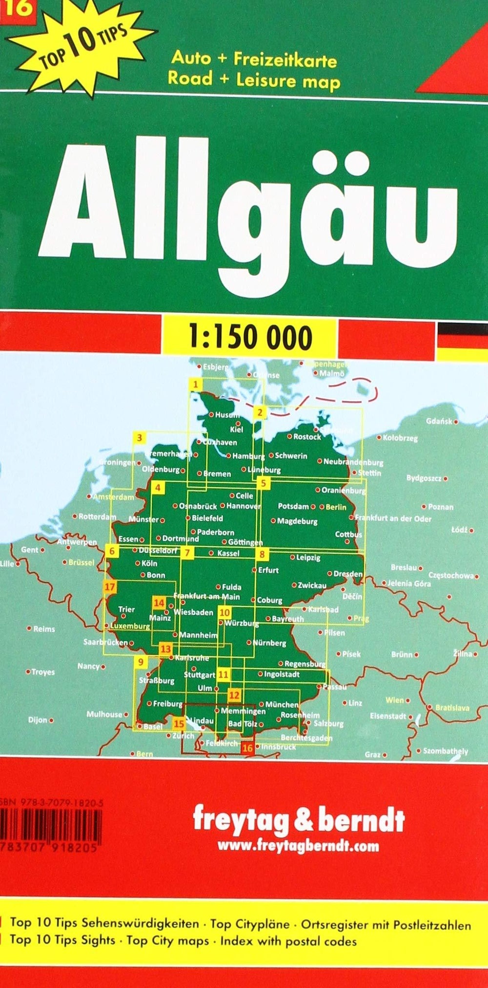Carte routière - Allgäu (Bade-Wurtemberg), n° 16 | Freytag & Berndt carte pliée Freytag & Berndt 