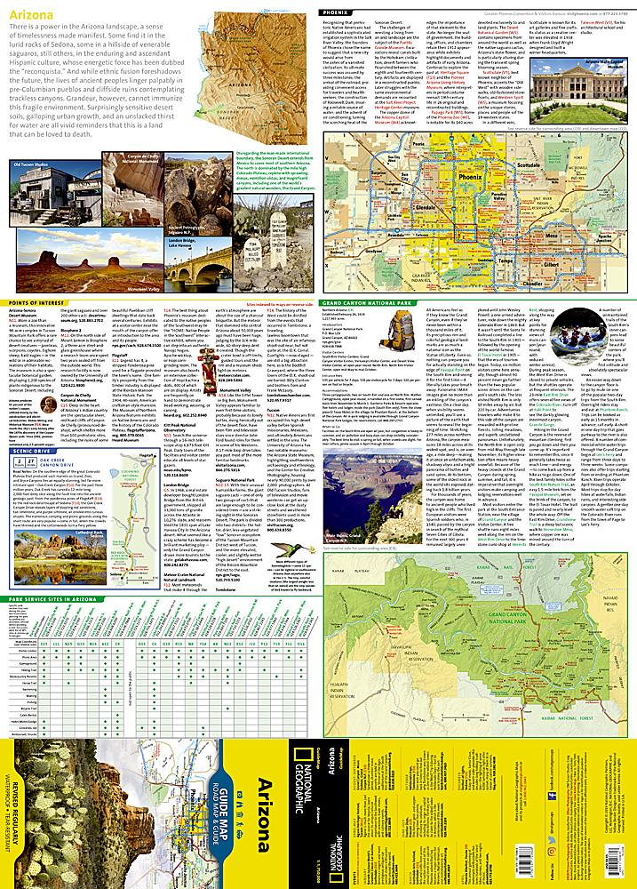 Carte routière - Arizona | National Geographic carte pliée National Geographic 