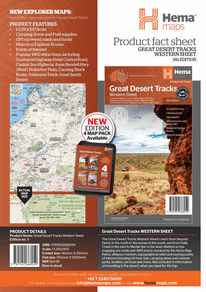 Carte routière - Australie Great Desert Tracks Ouest | Hema Maps carte pliée Hema Maps 