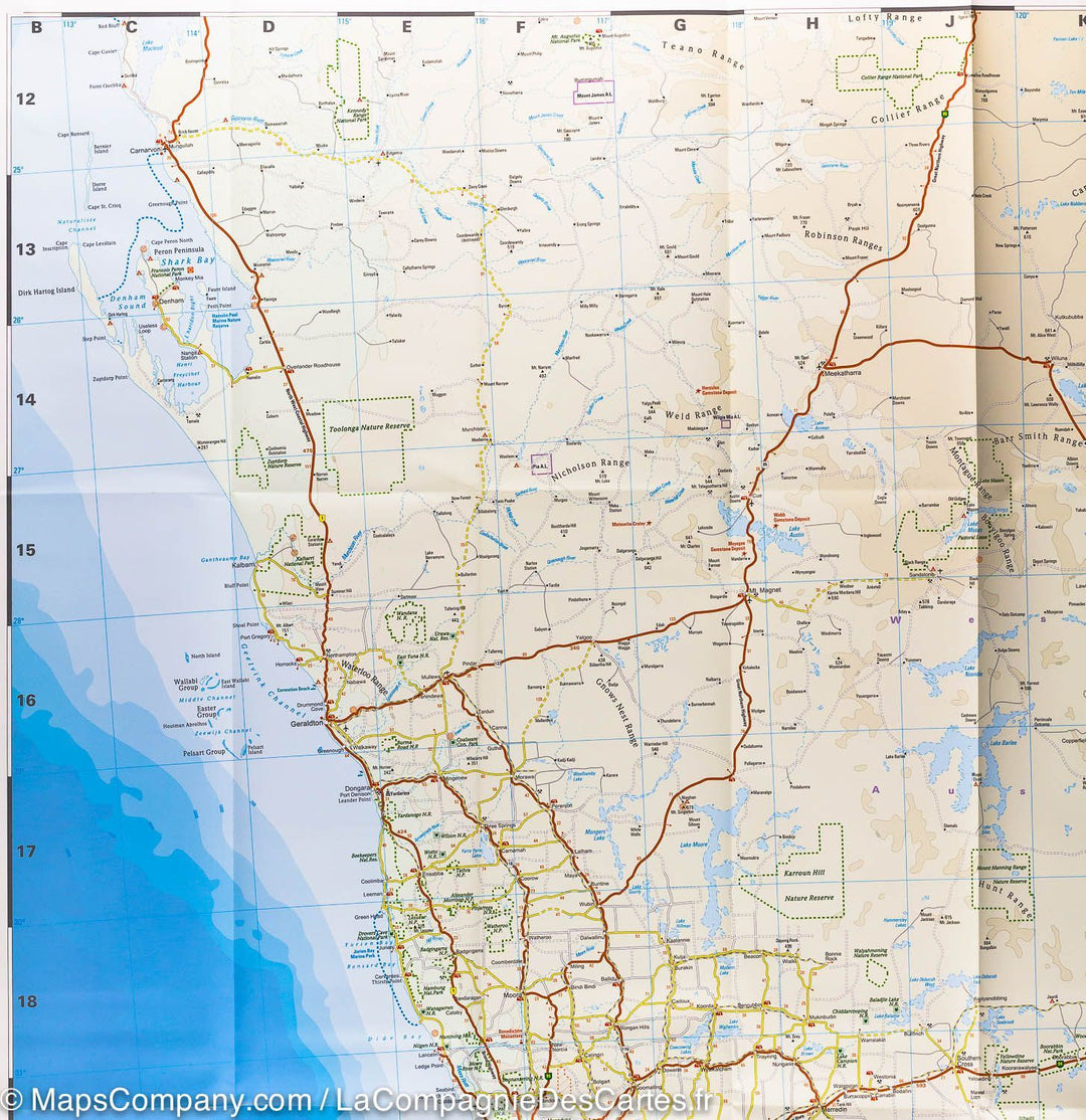 Carte routière de l'ouest de l'Australie | Reise Know How - La Compagnie des Cartes