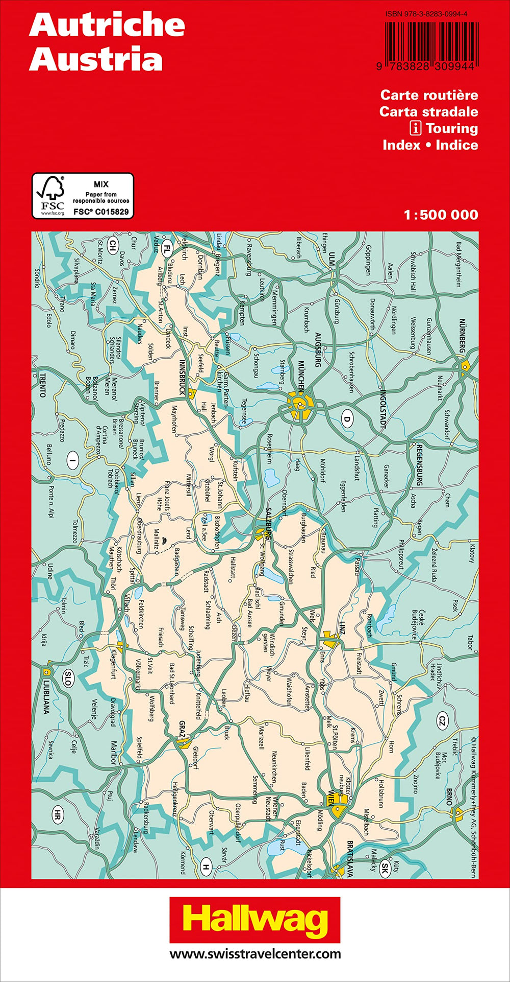 Carte routière - Autriche | Hallwag carte pliée Hallwag 