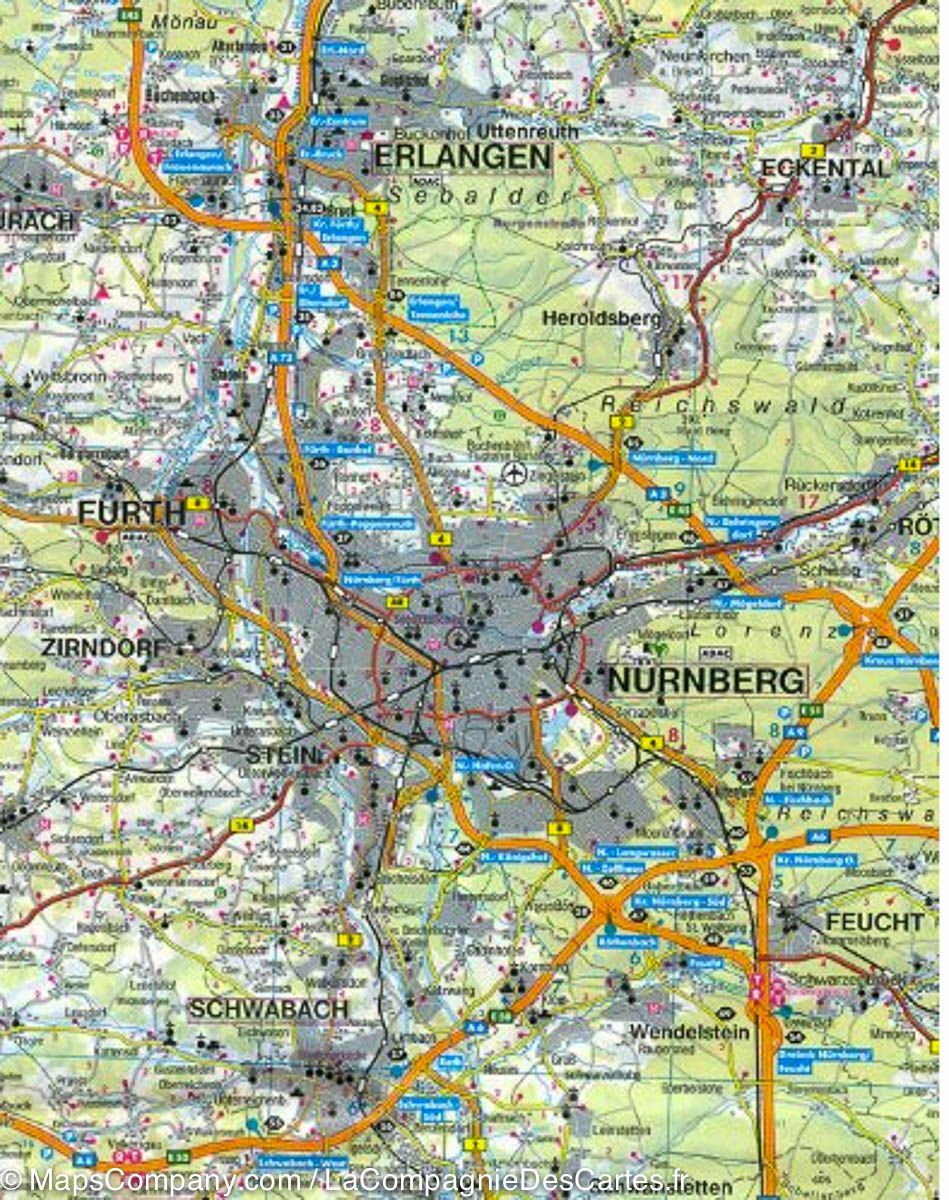 Carte routière de la Bavière Nord (Allemagne) | Freytag & Berndt - La Compagnie des Cartes