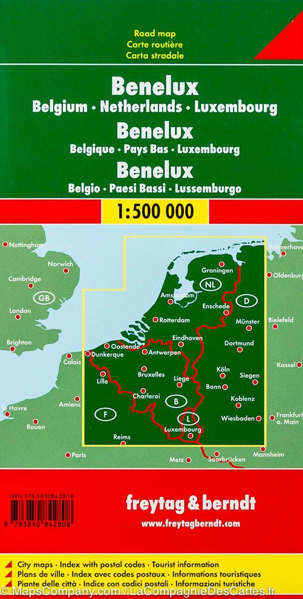 Carte routière - Benelux | Freytag & Berndt carte pliée Freytag & Berndt 