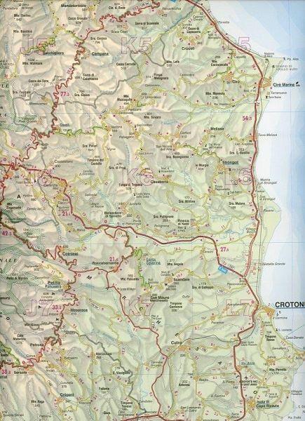 Carte routière - Calabre (Cosenza, Crotone) | Kümmerly & Frey carte pliée Kümmerly & Frey 