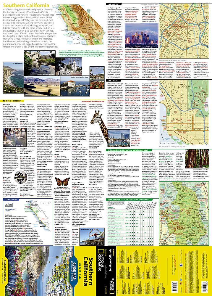 Carte routière - Californie Sud | National Geographic carte pliée National Geographic 