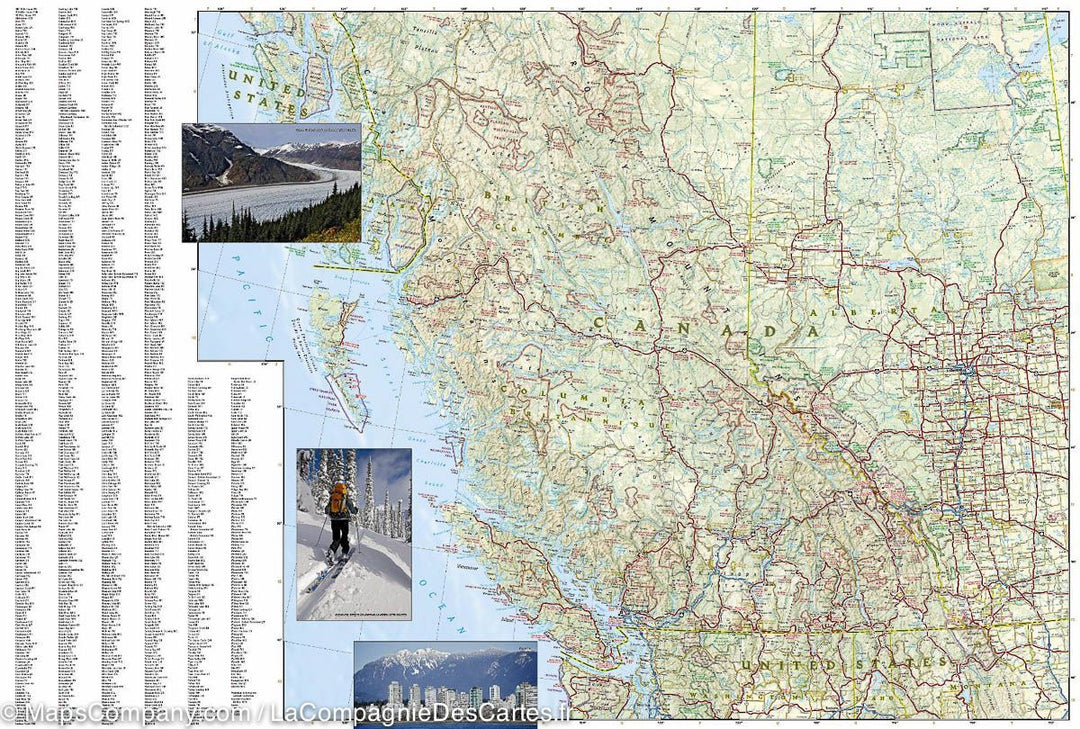 Carte routière - Canada Ouest | National Geographic carte pliée National Geographic 