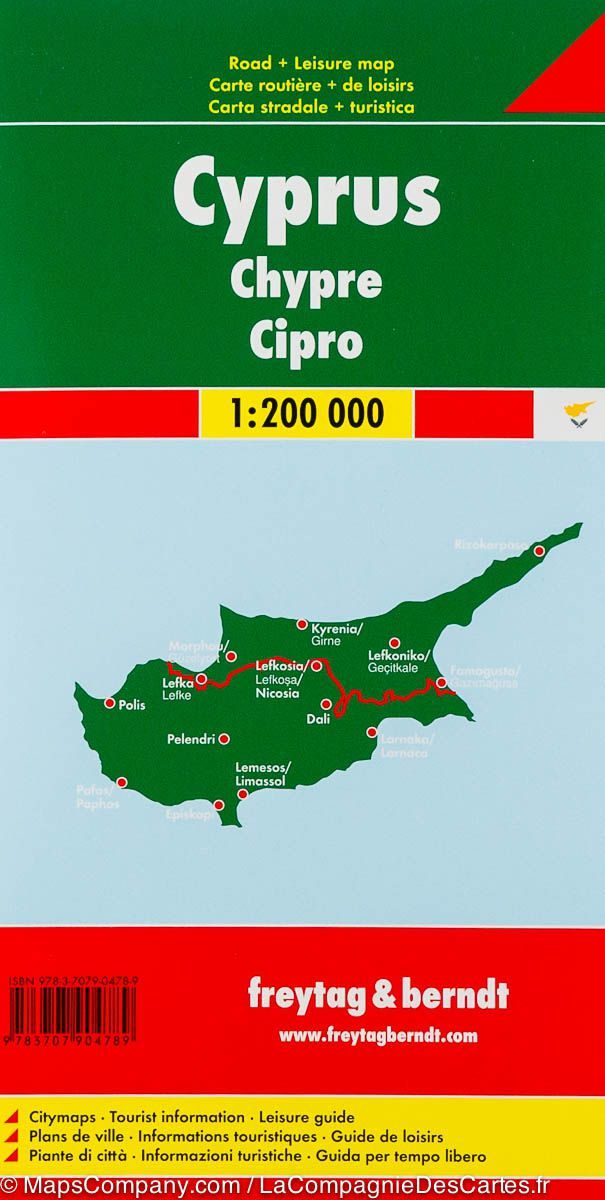 Carte routière - Chypre | Freytag & Berndt carte pliée Freytag & Berndt 