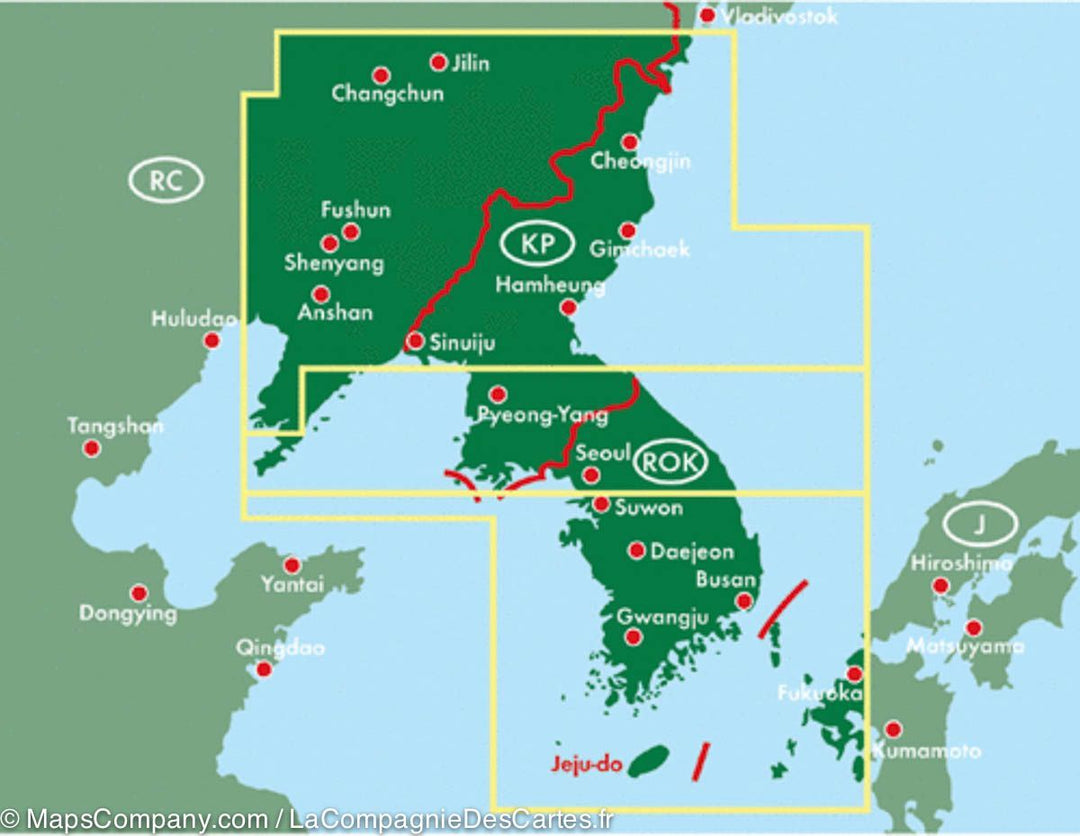 Carte routière - Corée du Nord & Corée du Sud | Freytag & Berndt carte pliée Freytag & Berndt 