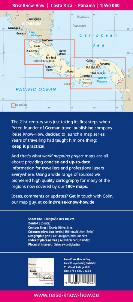 Carte routière - Costa Rica & Panama | Reise Know How carte pliée Reise Know-How 