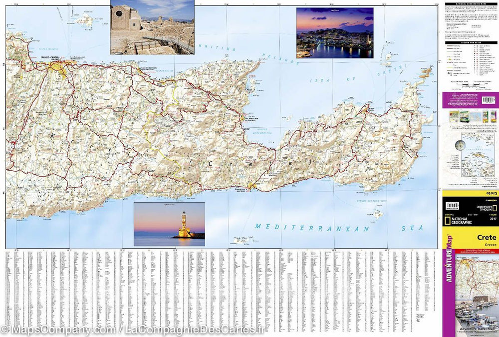 Carte routière - Crète | National Geographic carte pliée National Geographic 