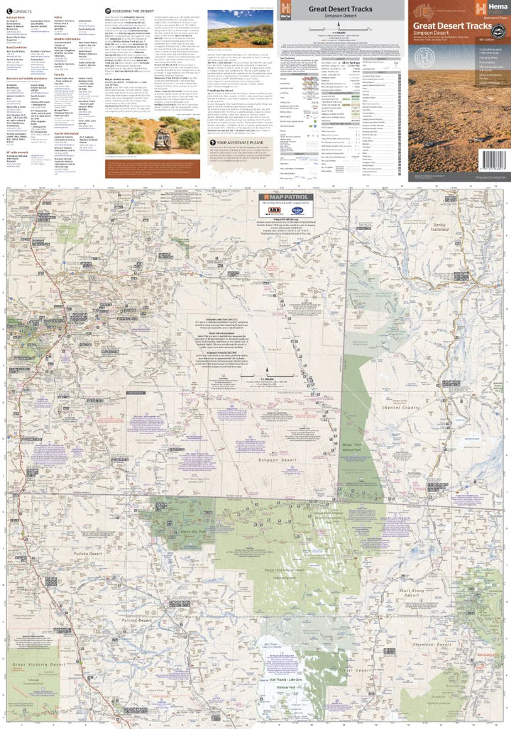 Carte routière - Désert de Simpson, Great Desert Tracks (Australie) | Hema Maps carte pliée Hema Maps 