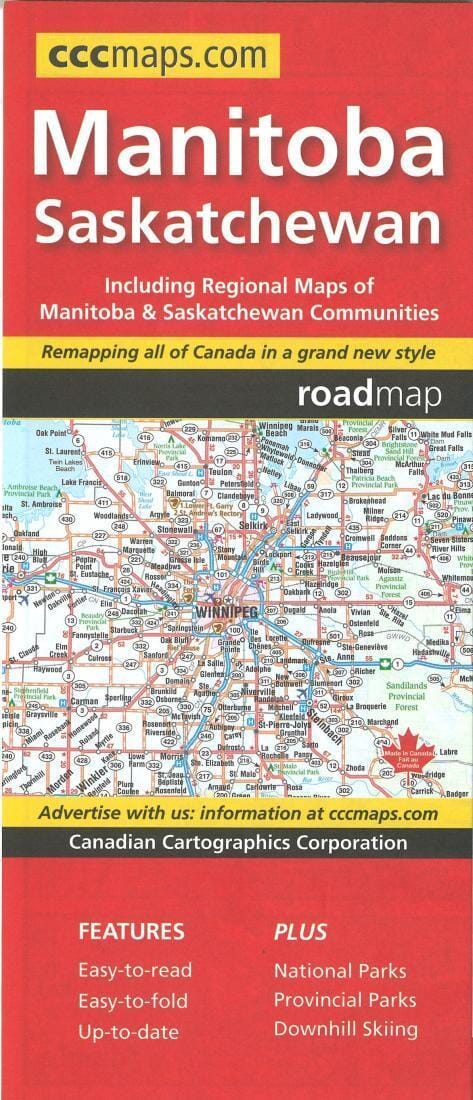 Manitoba and Saskatchewan Road Map | Canadian Cartographics Corporation Road Map 