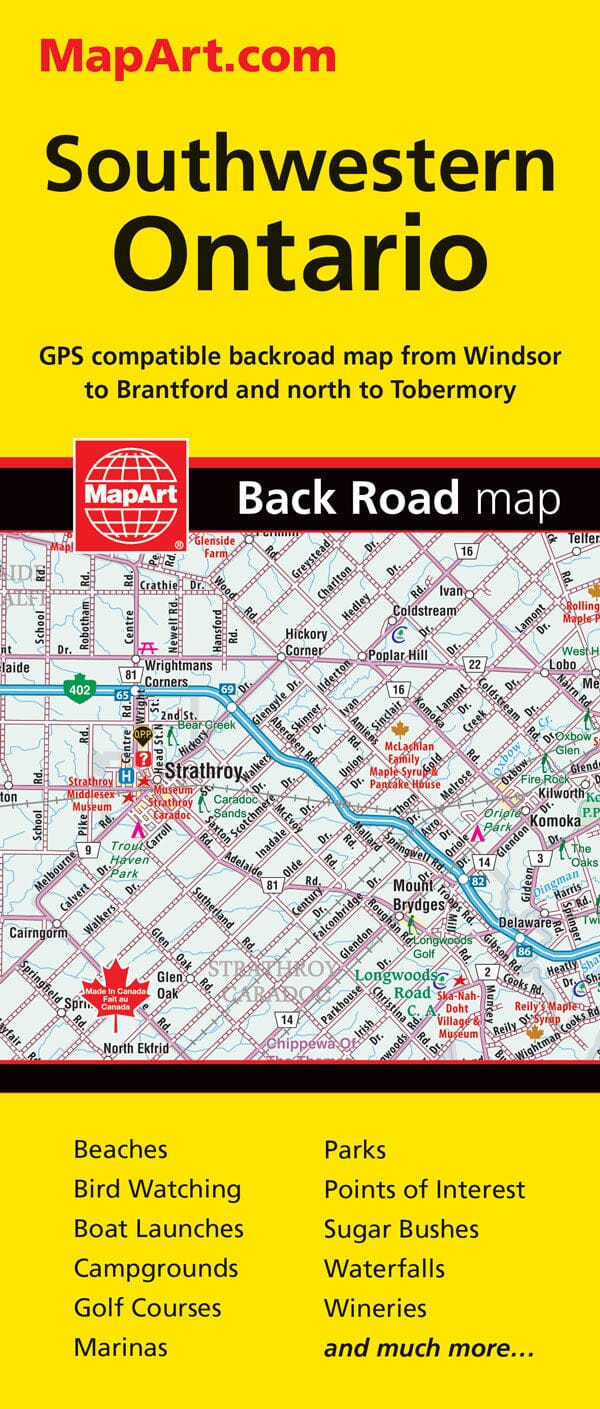 Southwestern Ontario Road Map | MapArt carte pliée 
