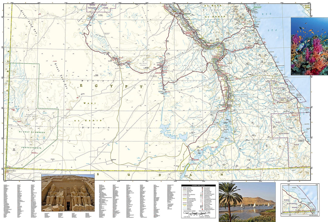 Carte routière - Egypte | National Geographic carte pliée National Geographic 